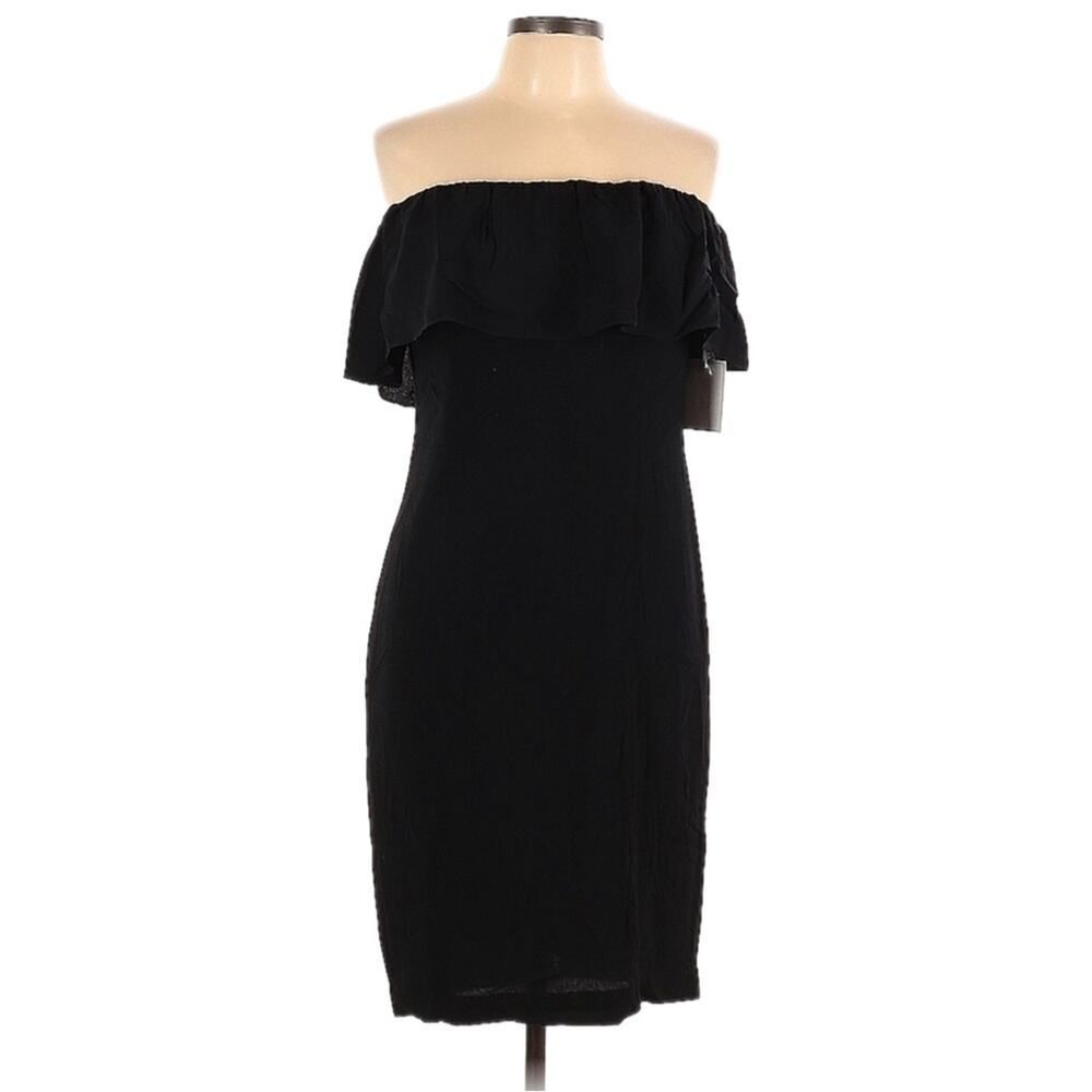 1. State Black Strapless Ruffle Midi Dress NWT Size L